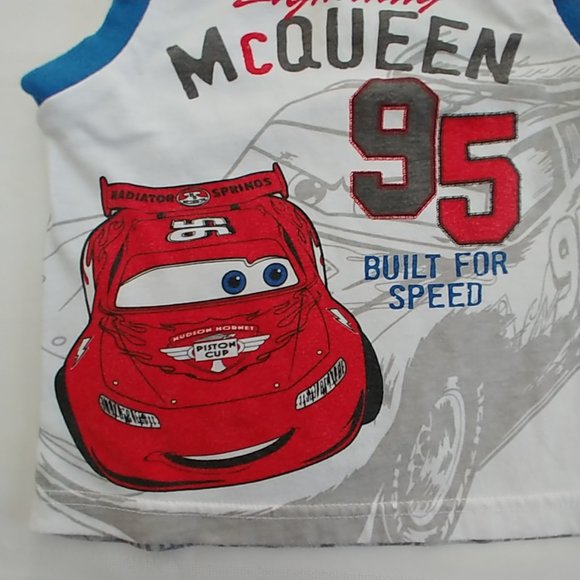Disney Lightning McQueen Racecar 95 Cars Sleeveless Tank Top 2T Built for Speed - Picture 5 of 11